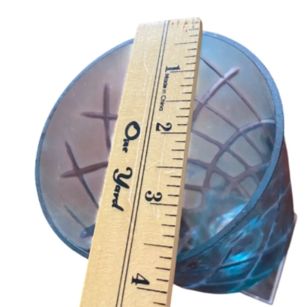 Giftcraft FTD Aqua Blue Cut Glass Design Pedestal 9
